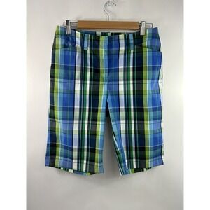 Jones New York Sport Petite Walking Shorts Women's Sz 10P Multi Plaid Stretch